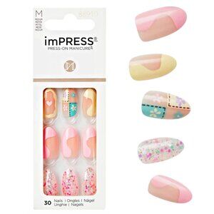 NWT imPRESS Press-On Nails, Summer Floral “spark of joy” medium length